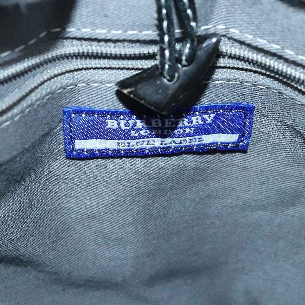 BURBERRY Nova Check Scarf Style Blue Label Hand Bag Wool Gray Silver Auth 96942 - Picture 14 of 16